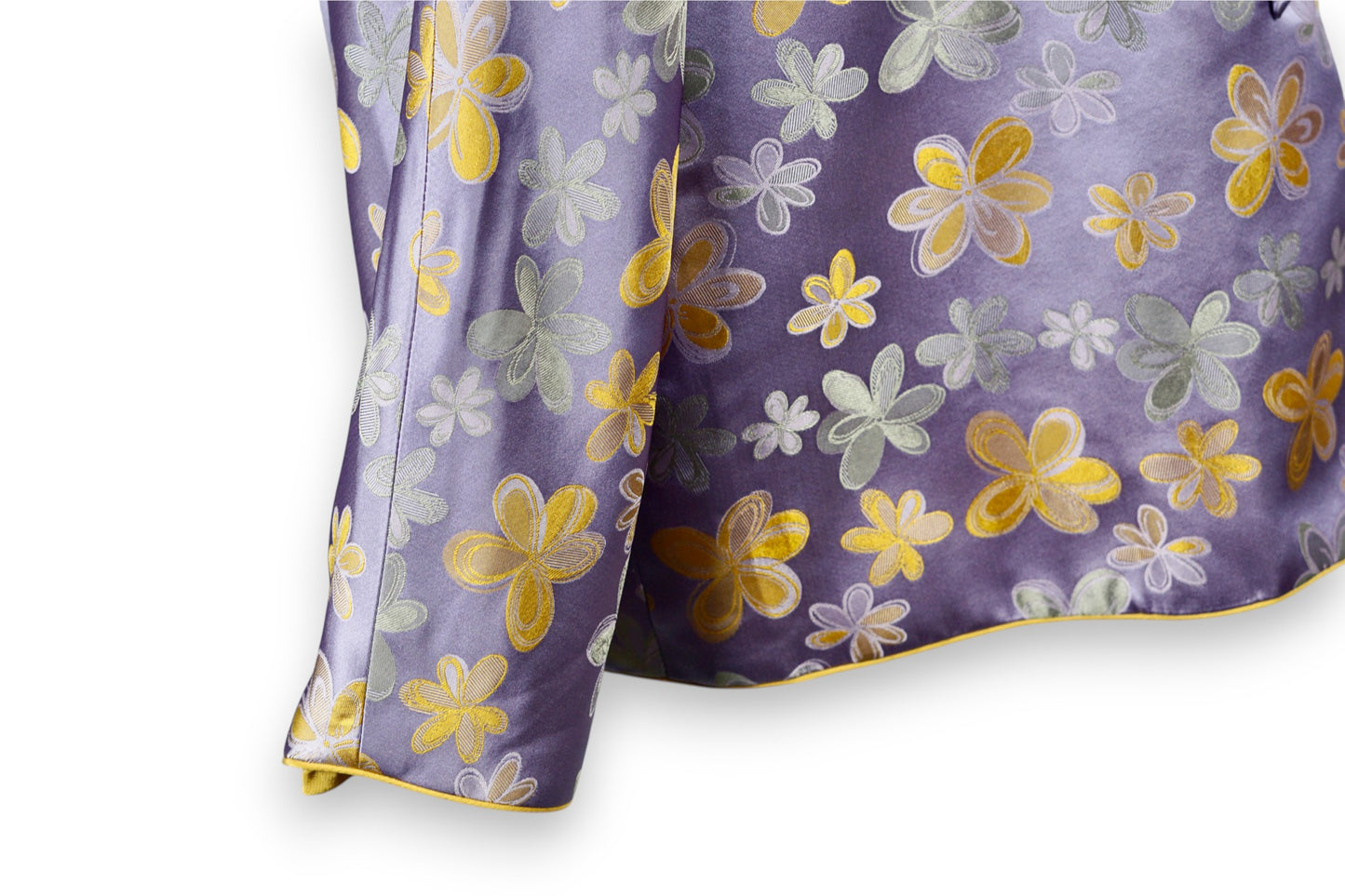 Handcrafted Floral Song Dynasty Brocade Silk Jacket | Artisanal Outerwear with Knot Buttons