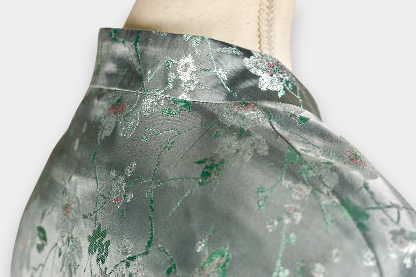 Handcrafted Floral Song Dynasty Brocade Silk Jacket | Artisanal Outerwear with Knot Buttons