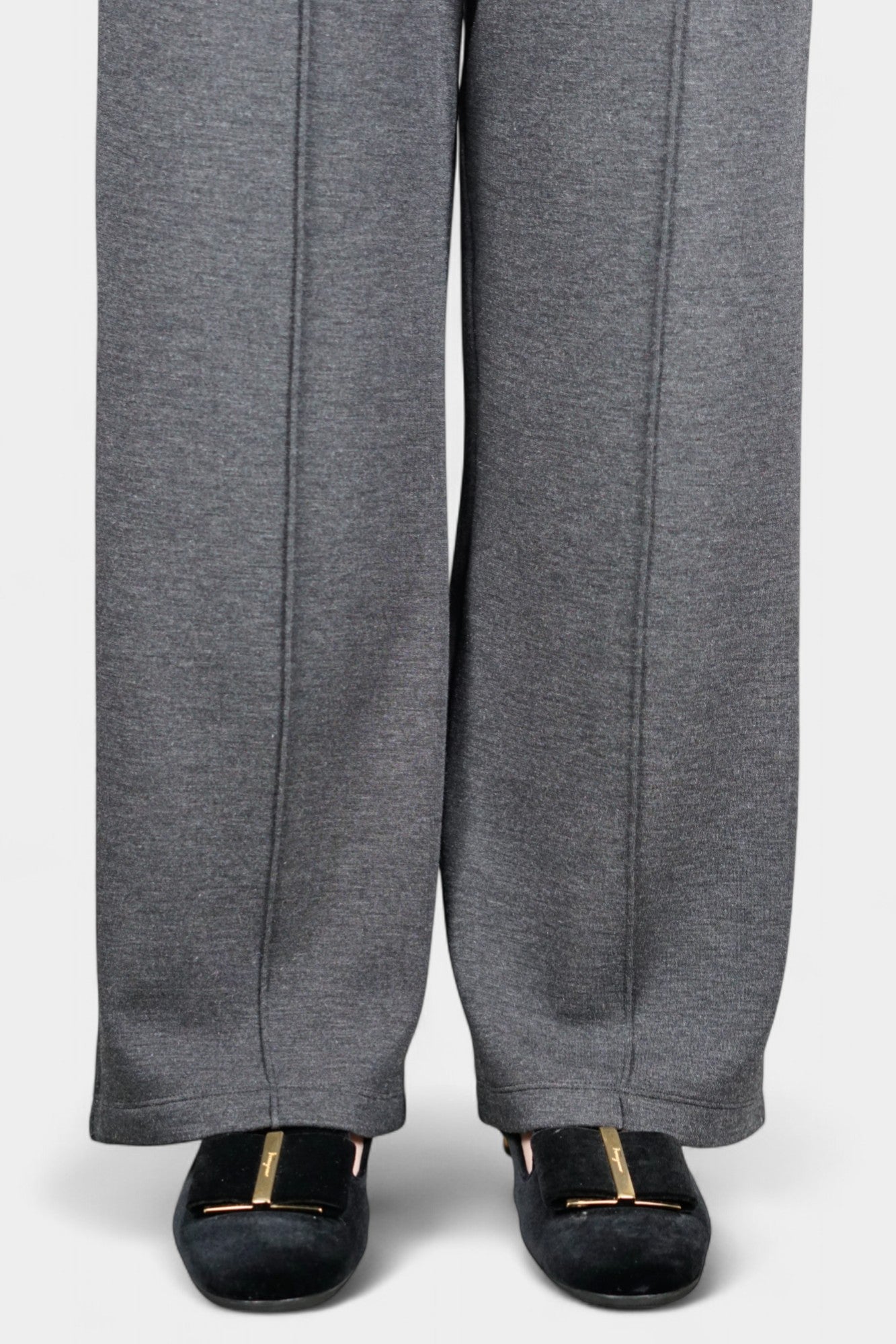 Pure Tussah Silk Lined Pants | Tussah Silk & Wool Blend Trousers in Charcoal
