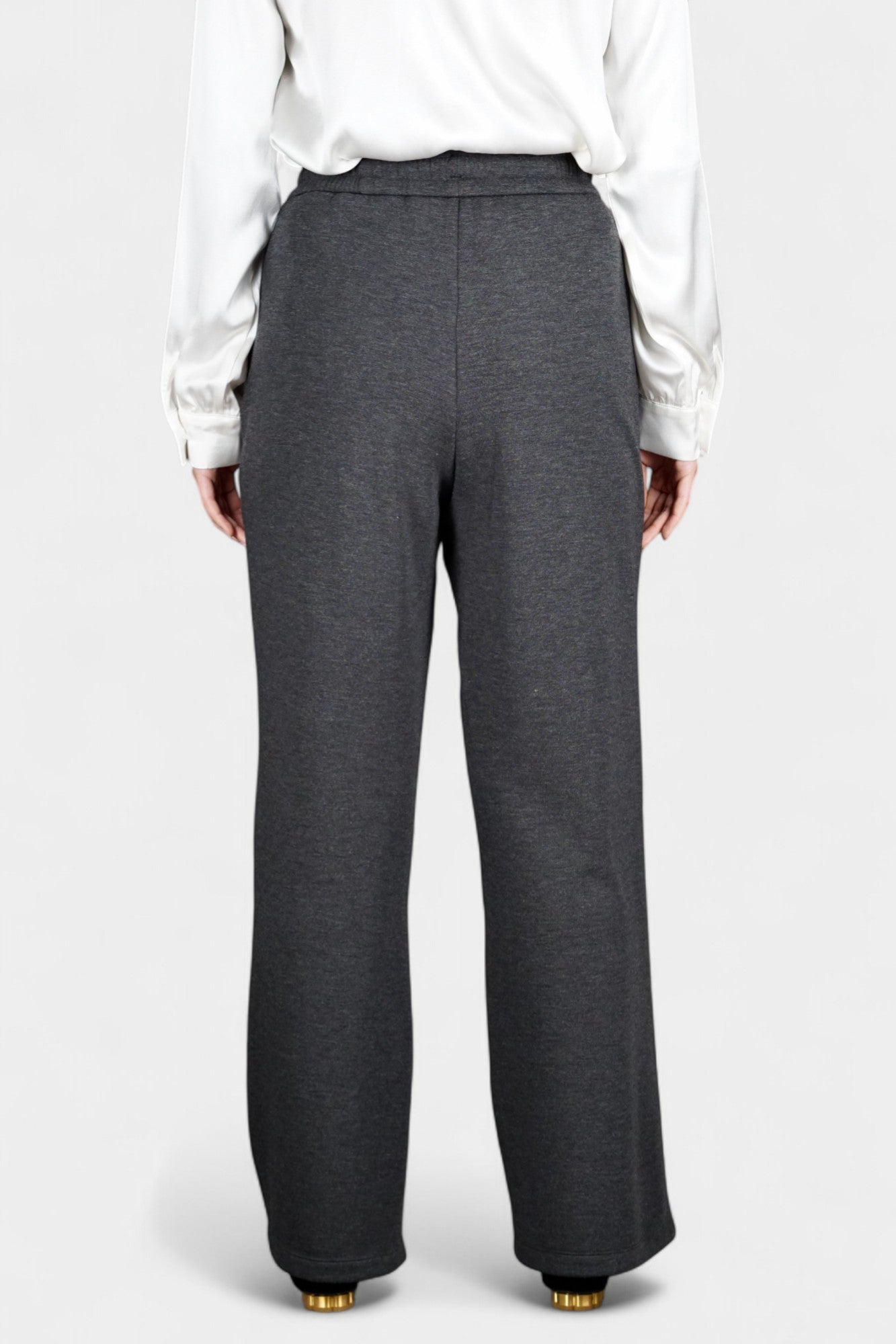 Pure Tussah Silk Lined Pants | Tussah Silk & Wool Blend Trousers in Charcoal