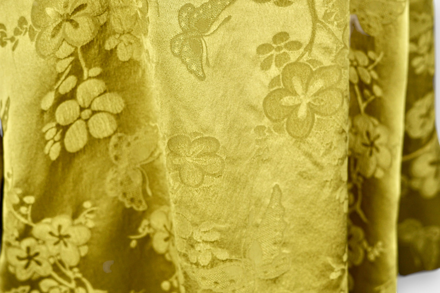 Handmade Mulberry Silk Jacquard Top | Long Sleeve Blouse with Knot Buttons