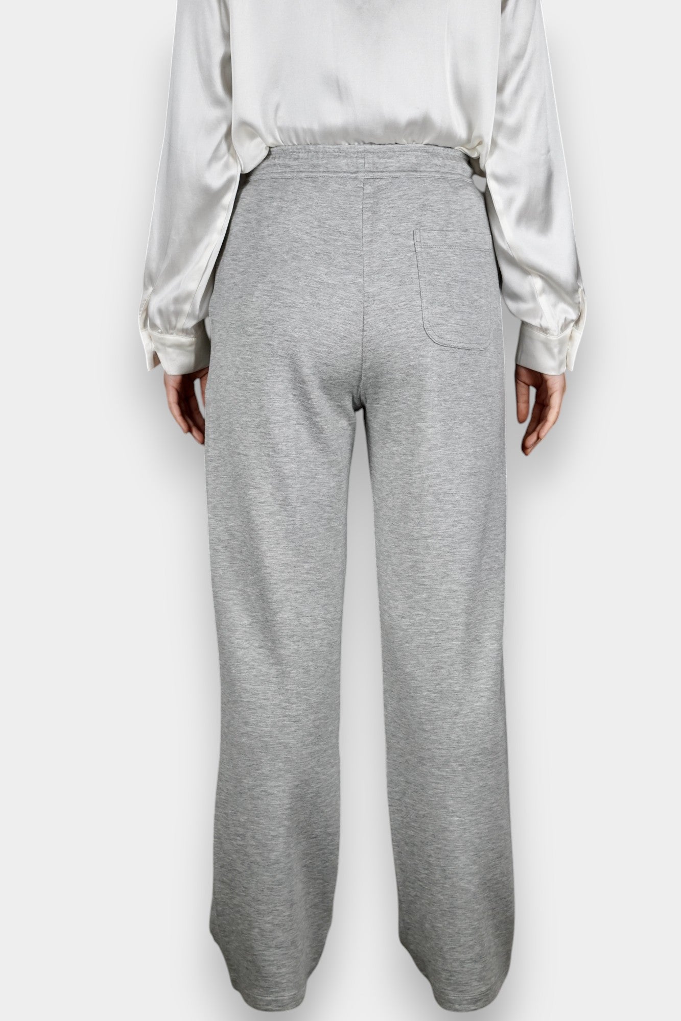 Pure Tussah Silk Lined Pants | Tussah Silk & Wool Blend Trousers in Grey
