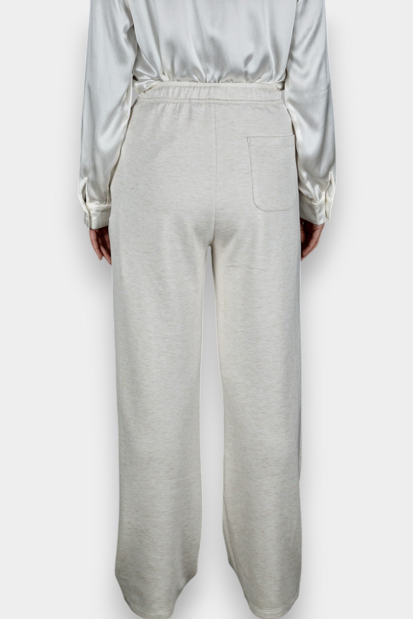 Pure Tussah Silk Lined Pants | Tussah Silk & Wool Blend Trousers in White