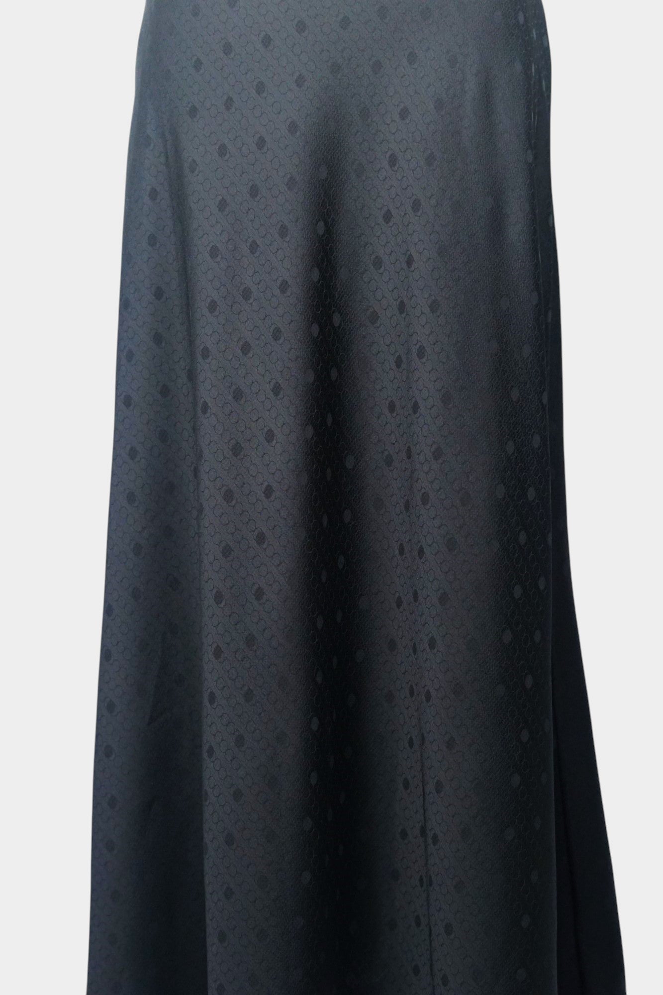 Mulberry Silk Maxi Skirt | Black with Tonal Jacquard