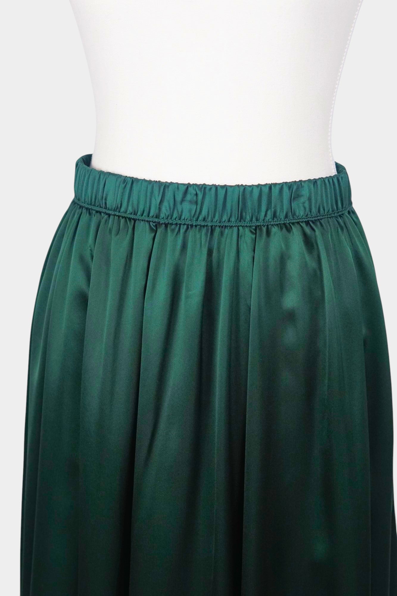 Handmade Mulberry Silk Skirt | Emerald Green Maxi