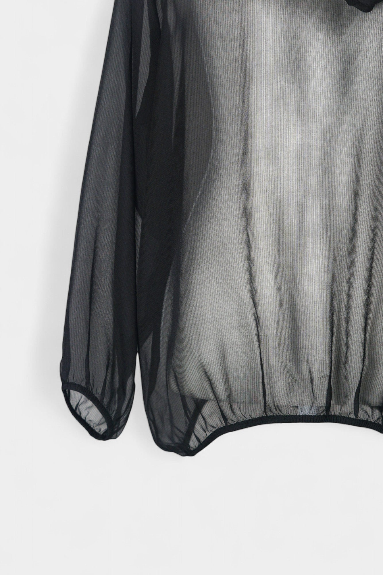 Handmade Mulberry Silk Hooded Jacket | Sheer Black