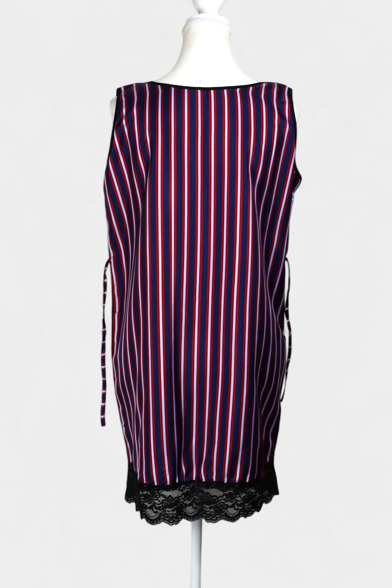 Pure Mulberry Silk Striped Sleeveless Dress