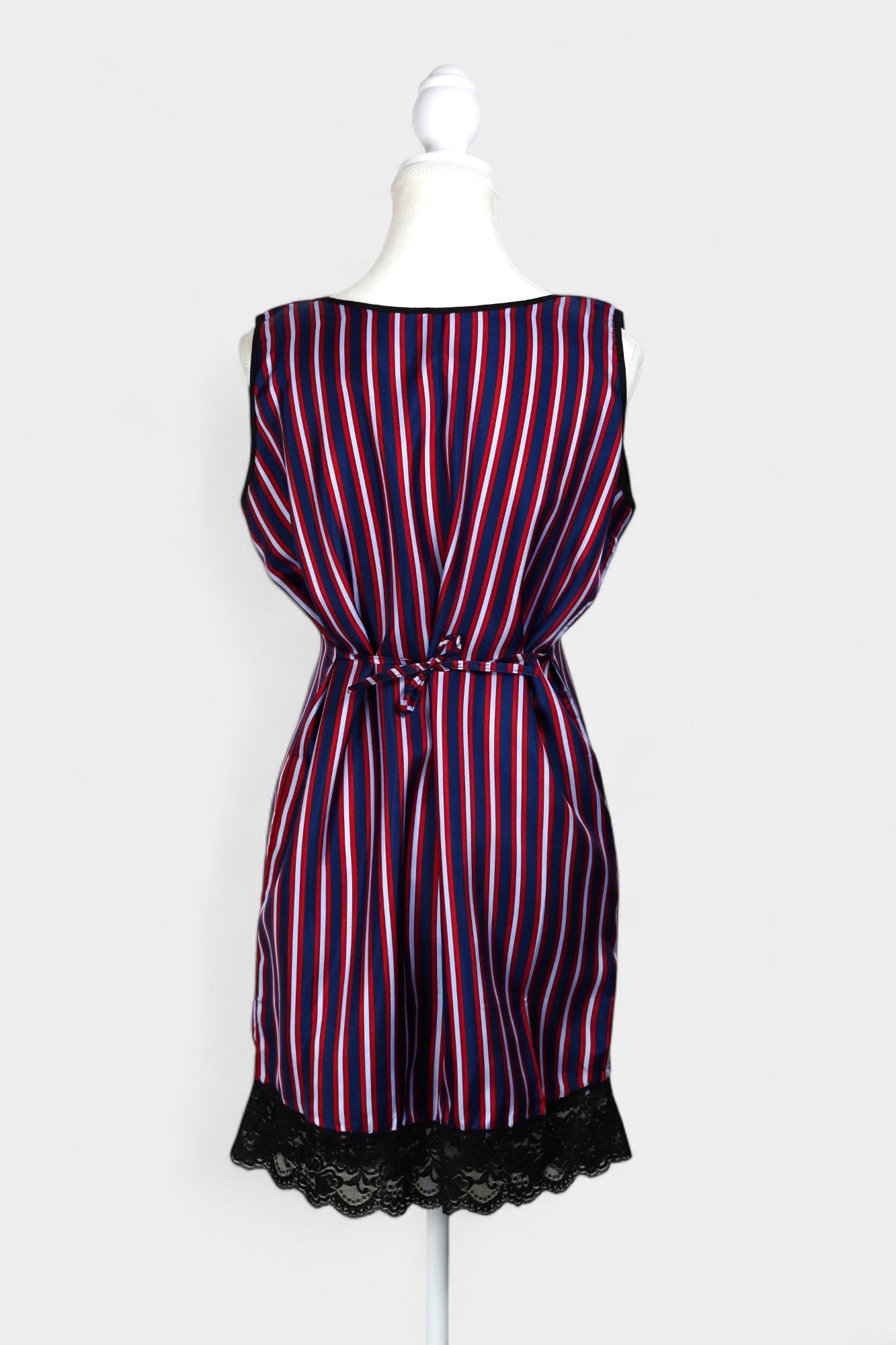 Pure Mulberry Silk Striped Sleeveless Dress