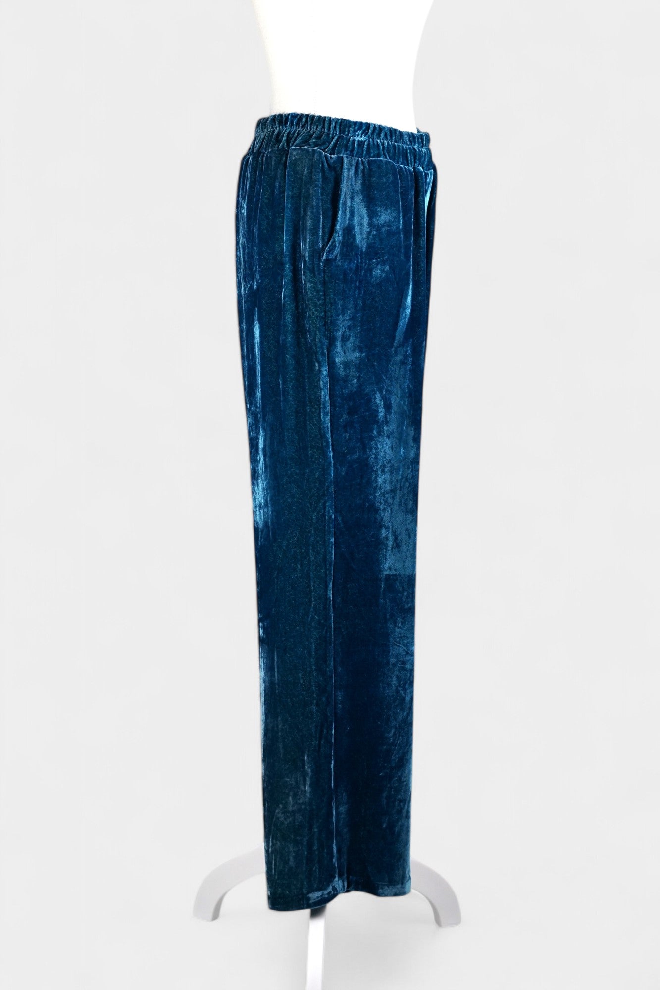Blue Mulberry Silk Velvet Hooded Set