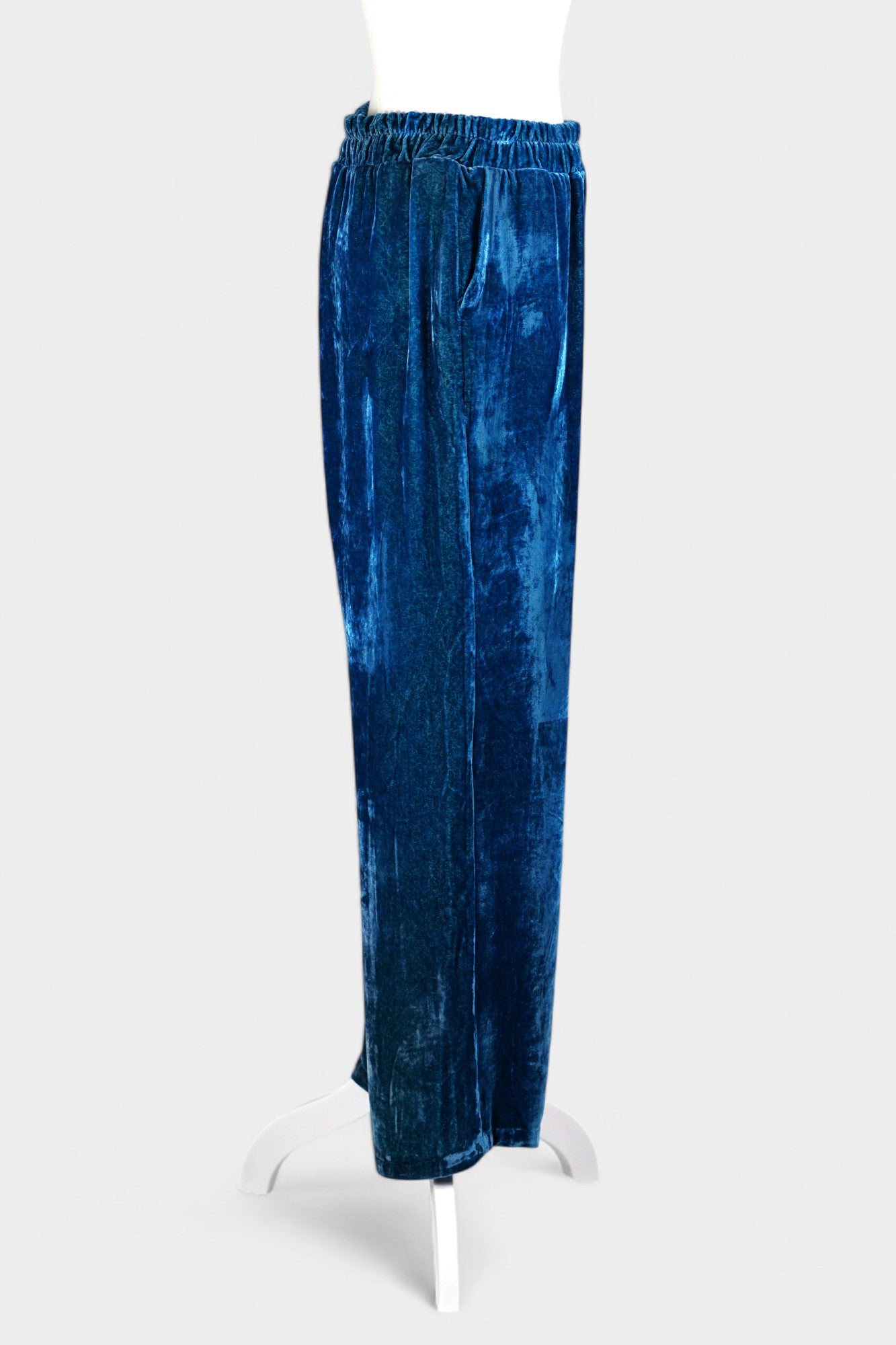 Blue Mulberry Silk Velvet Hooded Set
