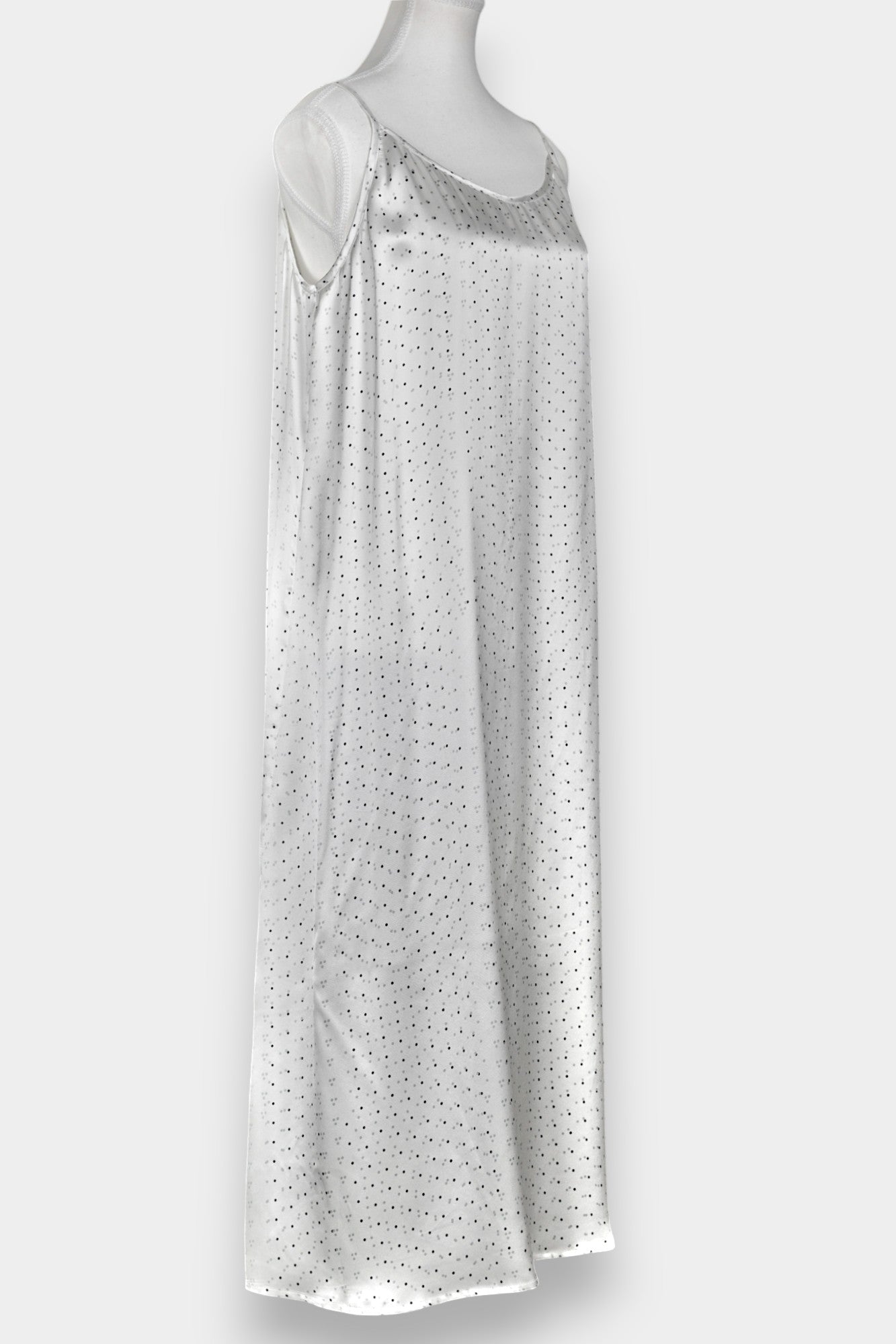 Mulberry Silk Camisole Dress | White Dot Pattern