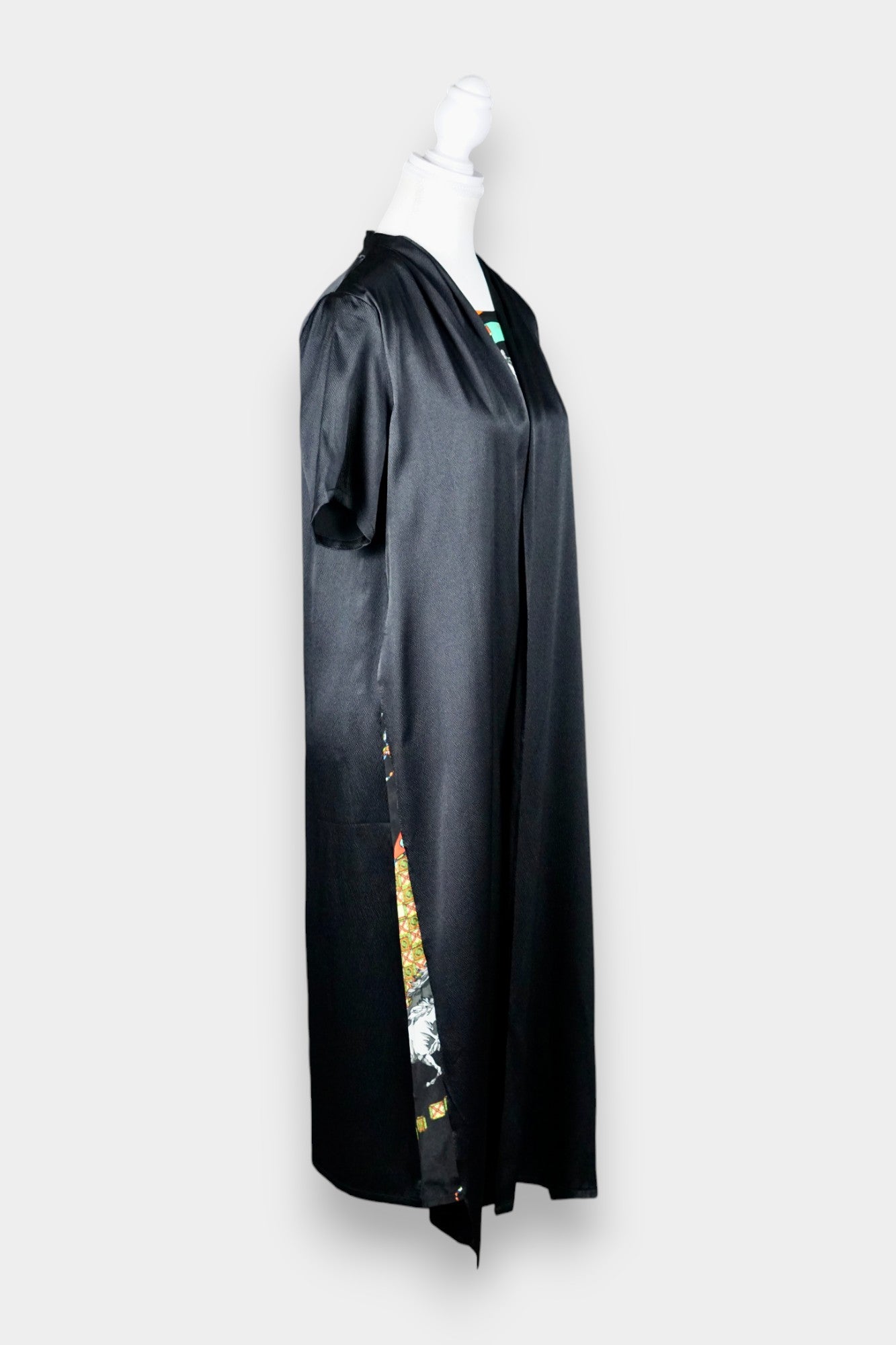 Printed Silk Tunic Dress with Horse Motif
