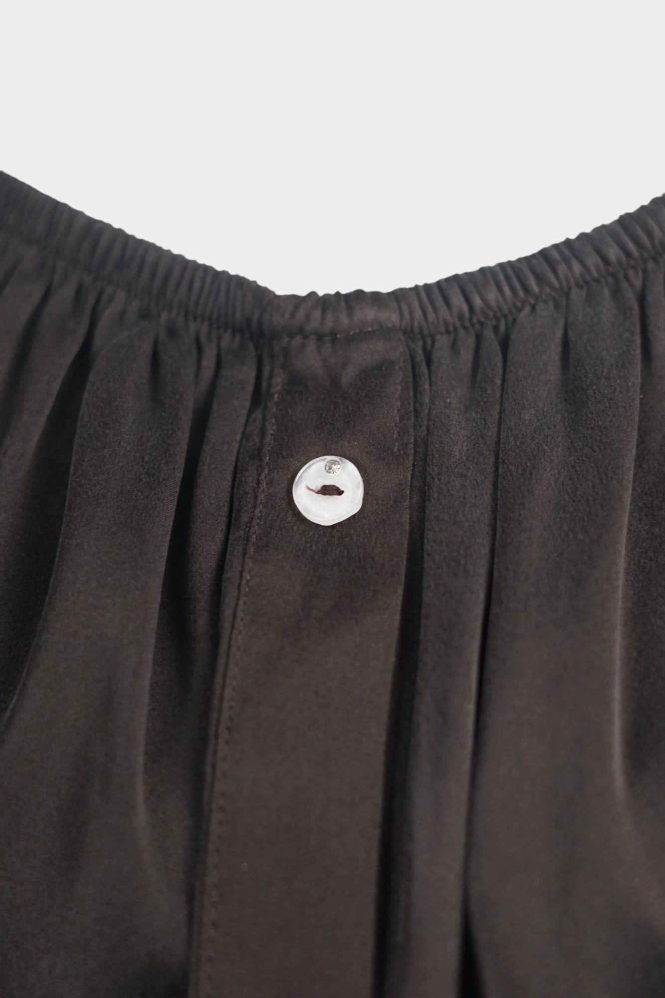 Elegant Chocolate Brown Mulberry Silk Top | Puff-Sleeve Blouse | 100% Silk