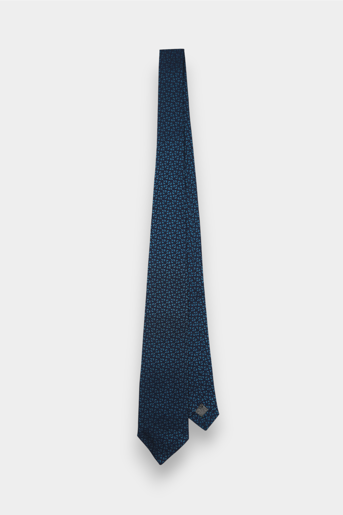 Pure Silk Woven Necktie with Tonal Geometric Micro-Pattern
