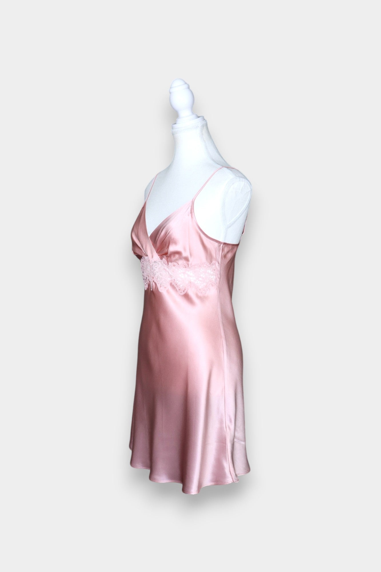 Silk Satin Loungewear Set | Lace Trim Camisole & Robe in Dusty Pink