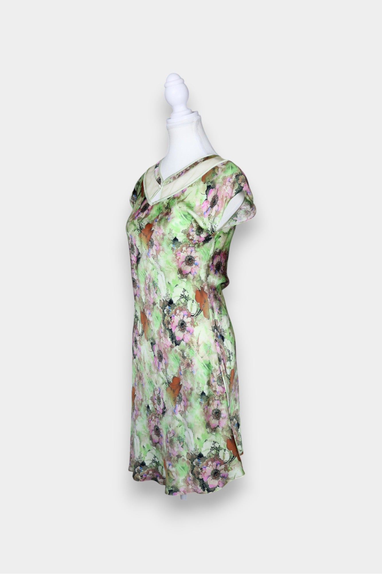 Silk Mini Dress with Floral Print