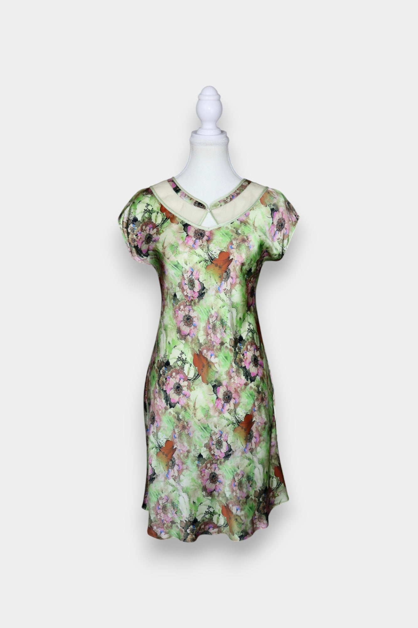 Silk Mini Dress with Floral Print