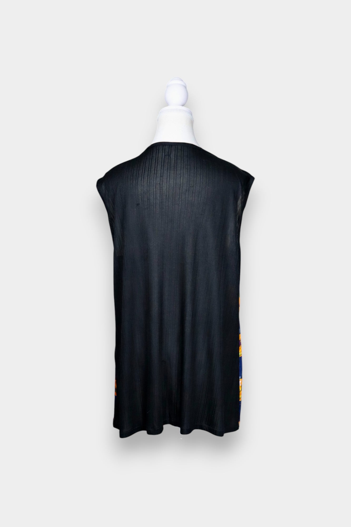 Printed Silk Sleeveless Top with Garden Patchwork