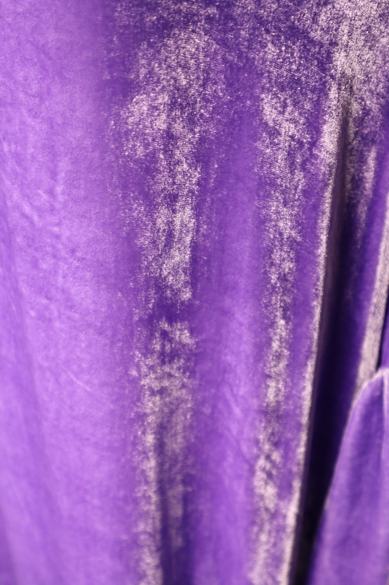 Handmade Purple Silk Velvet Dress | V-Neck Bell Sleeve