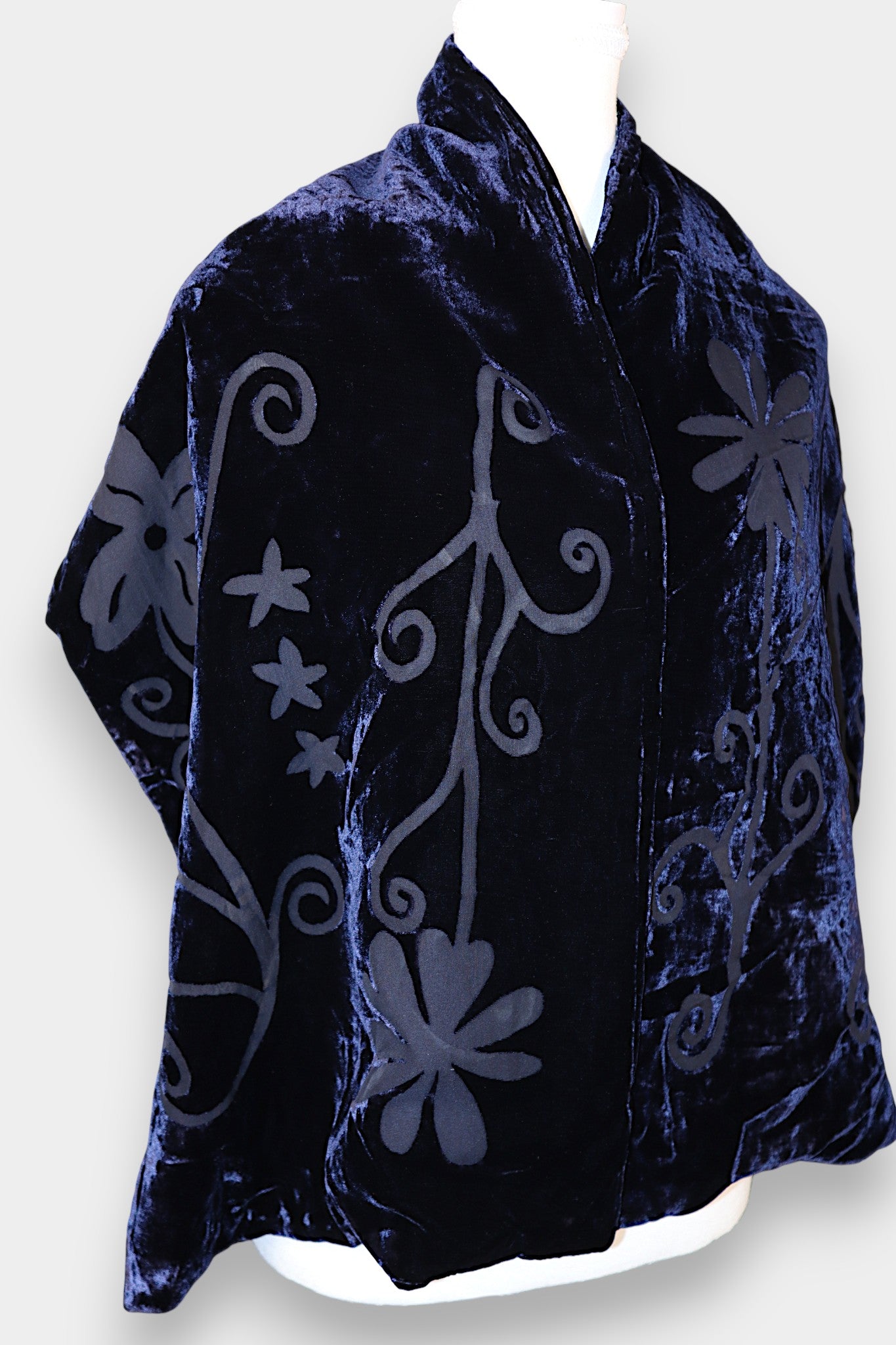 Mulberry Silk Velvet Floral Scarf