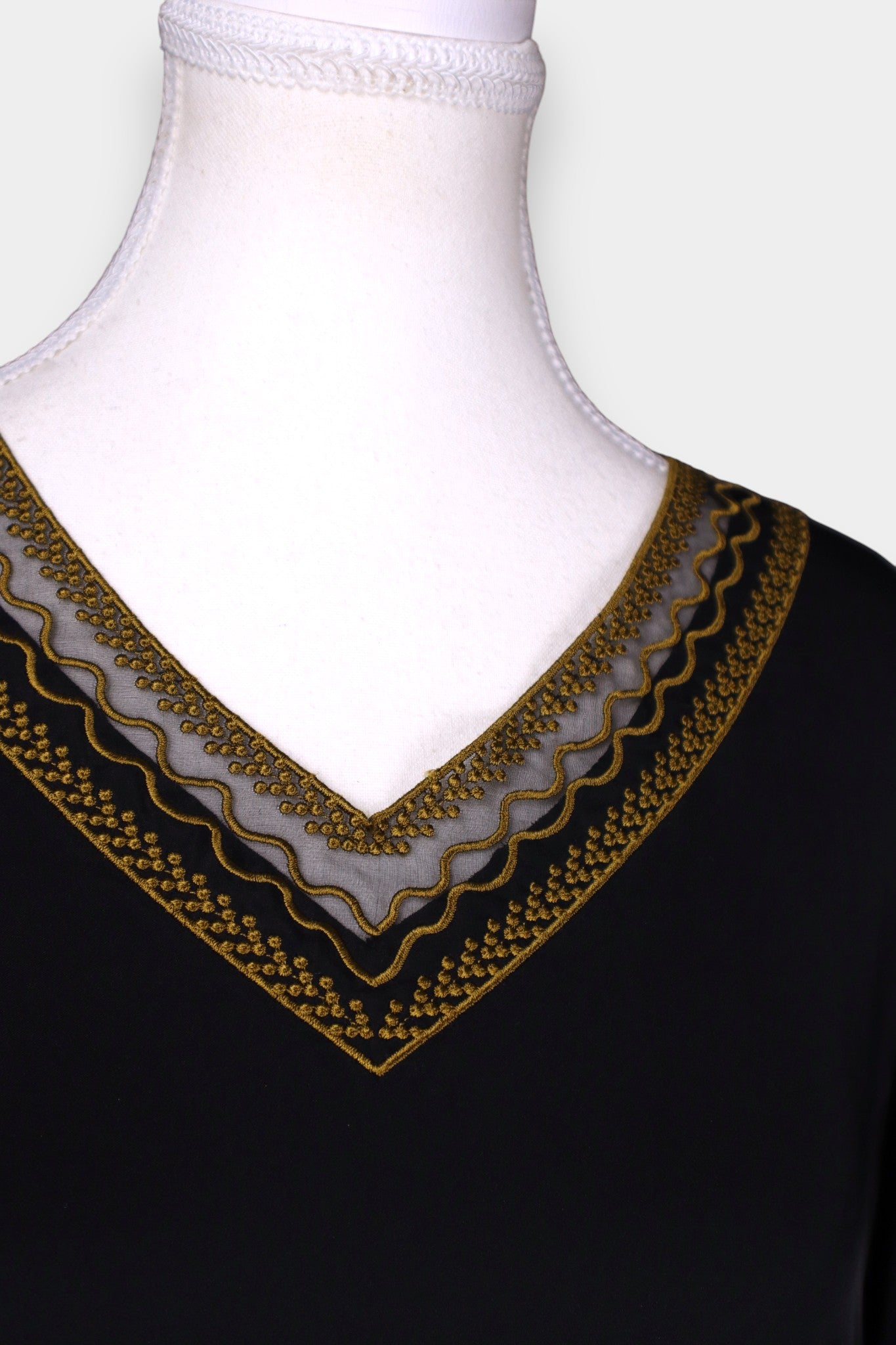 Mulberry Silk Embroidered V-Neck Blouse