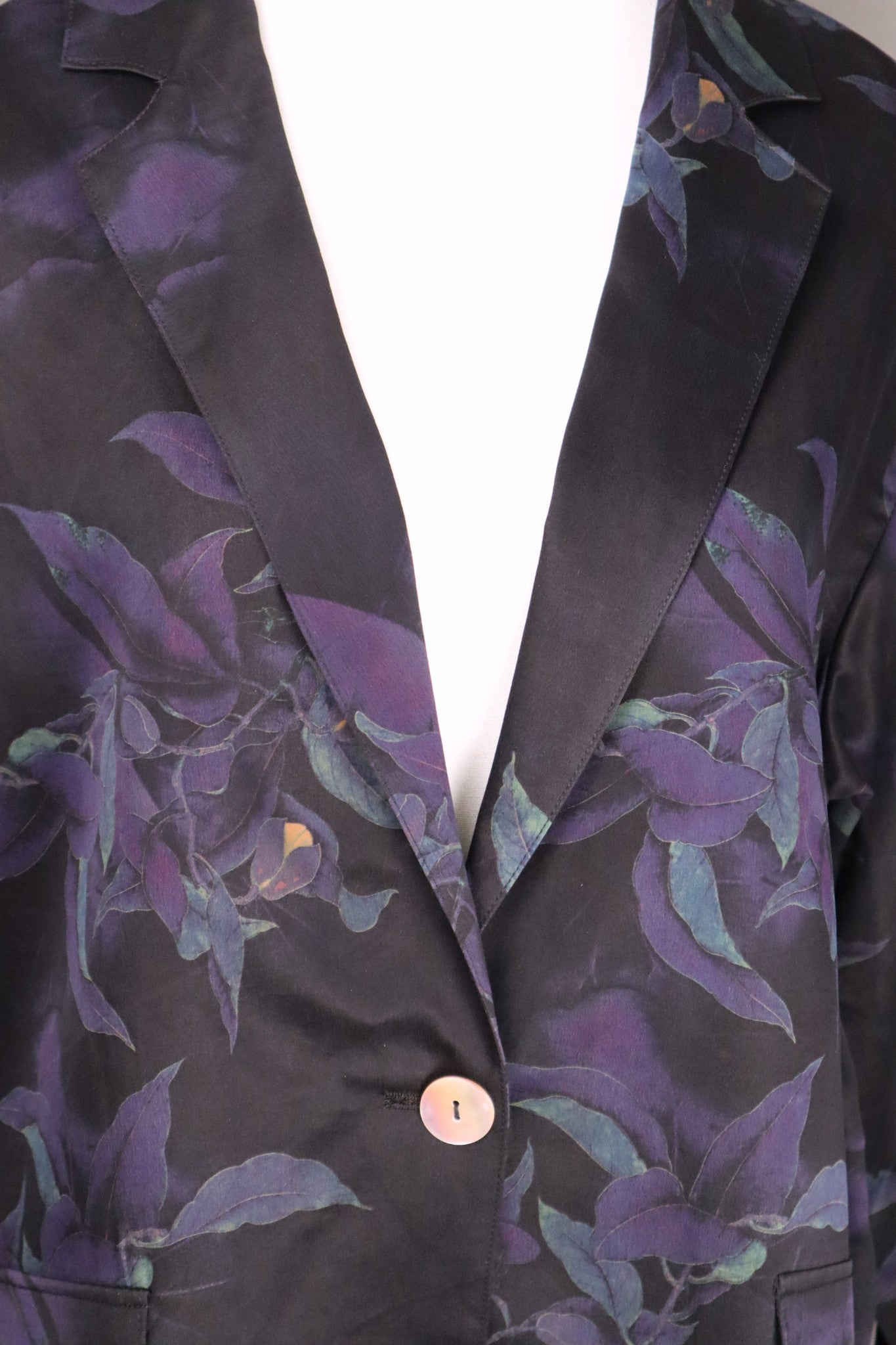 Gambiered Guangdong Gauze Silk Floral Blazer