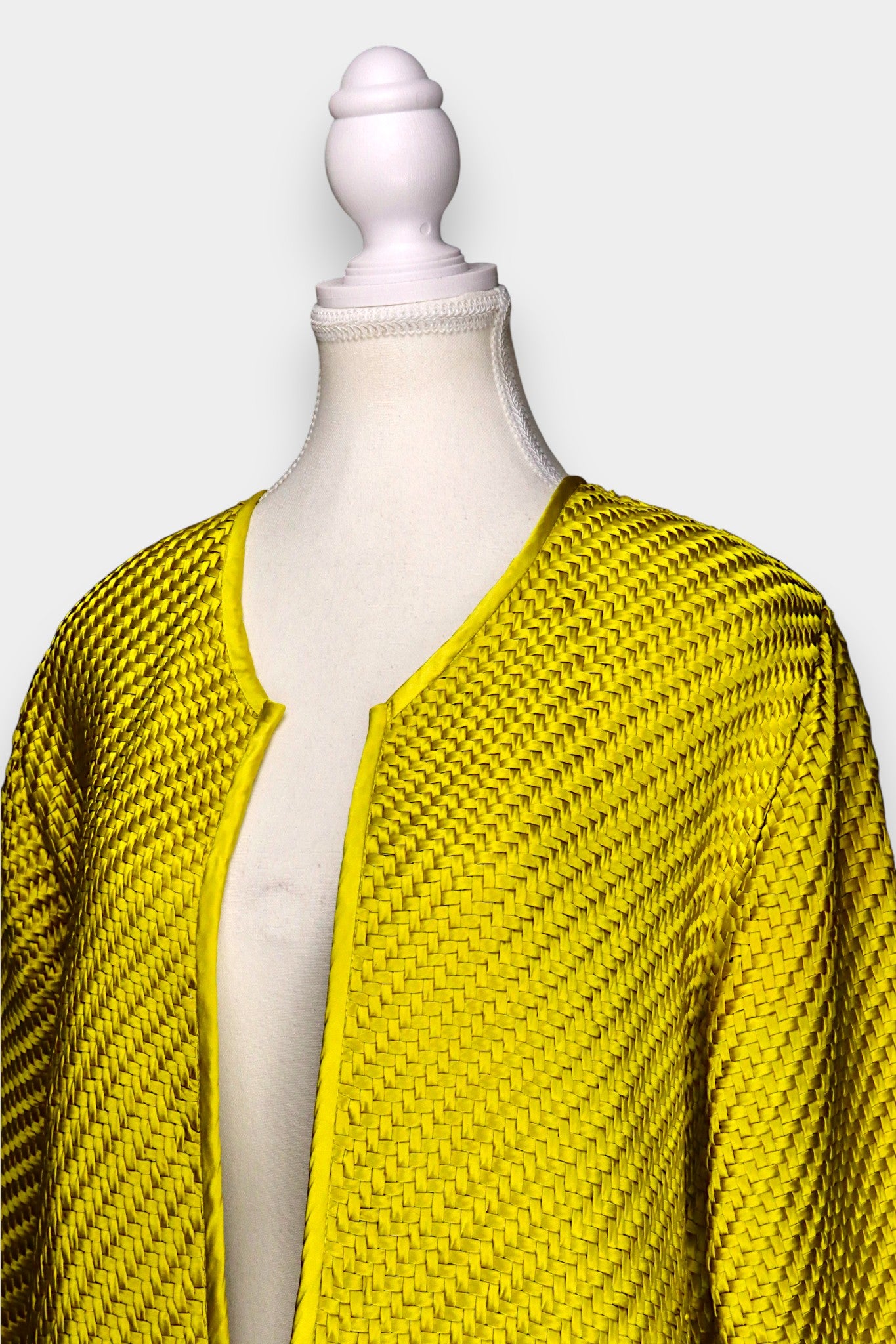 Mulberry Silk Textured Open-Front Jacket