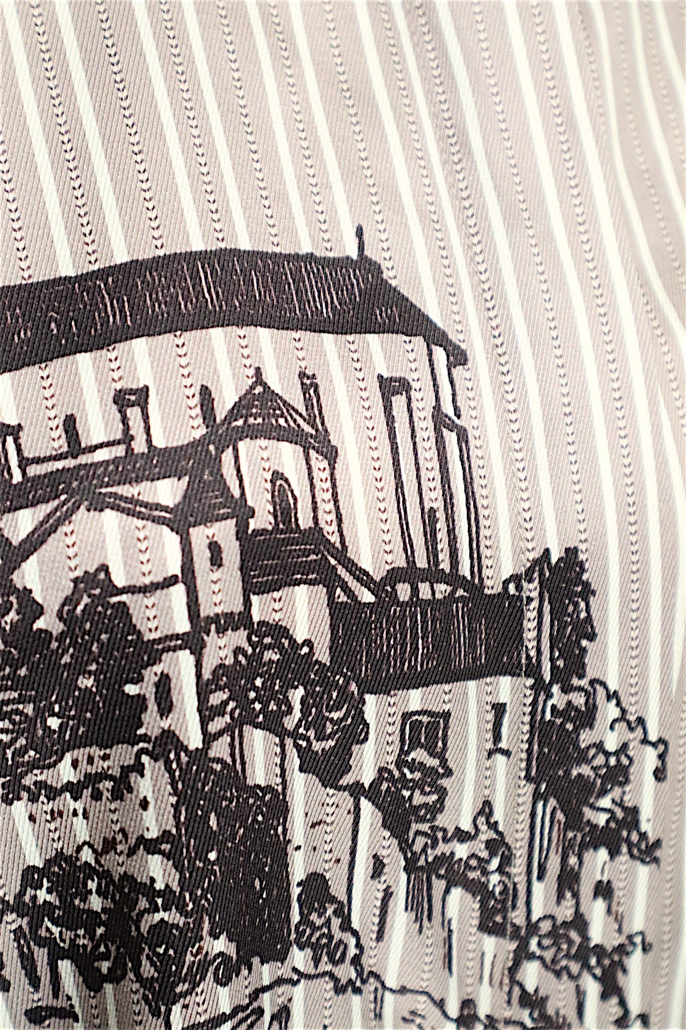 Mulberry Silk Graphic Stripe Oversized Shirt