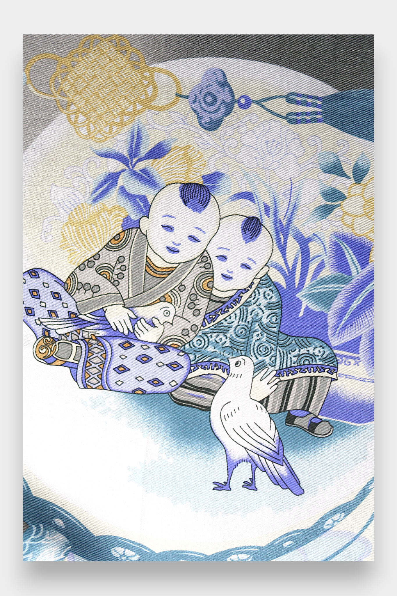 Mulberry-Silk-Scarf-Blue-White-Children-at-Play-Chinoiserie-Print