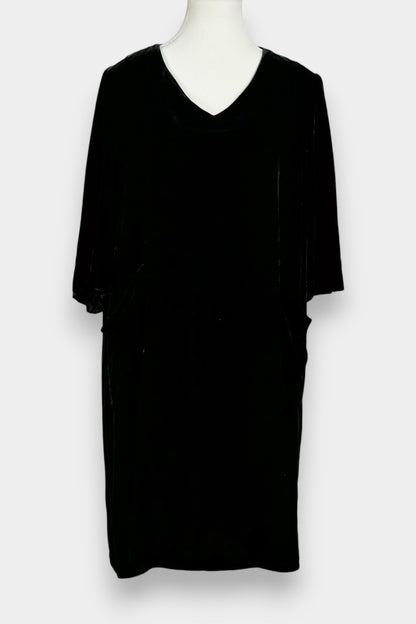 Mulberry Silk Velvet V-Neck Relaxed Dress