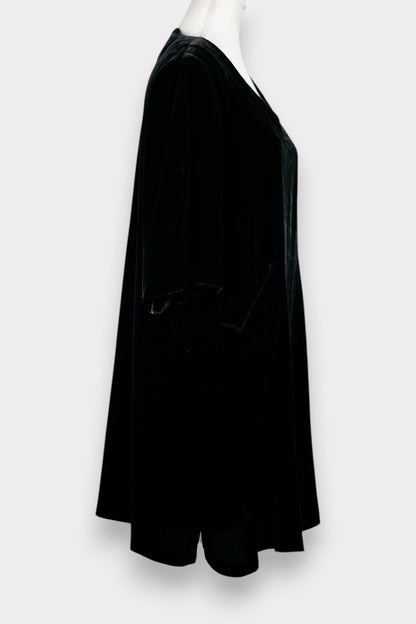 Mulberry Silk Velvet V-Neck Relaxed Dress