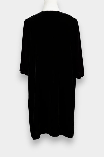 Mulberry Silk Velvet V-Neck Relaxed Dress