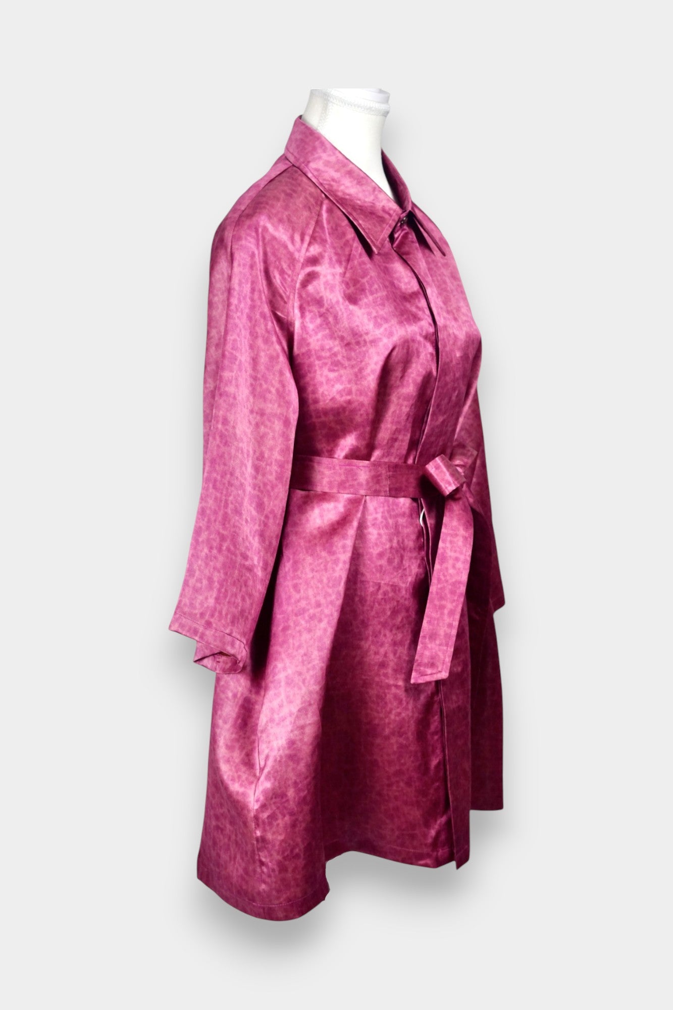 Handmade Gambiered Guangdong Gauze Silk Coat Dress | Hot Pink
