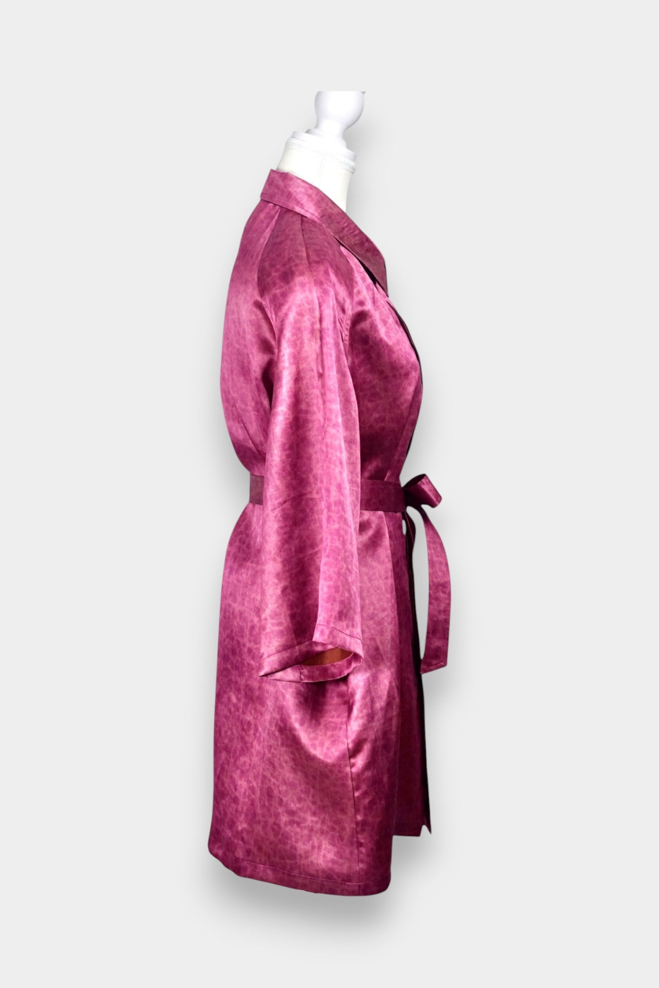 Handmade Gambiered Guangdong Gauze Silk Coat Dress | Hot Pink