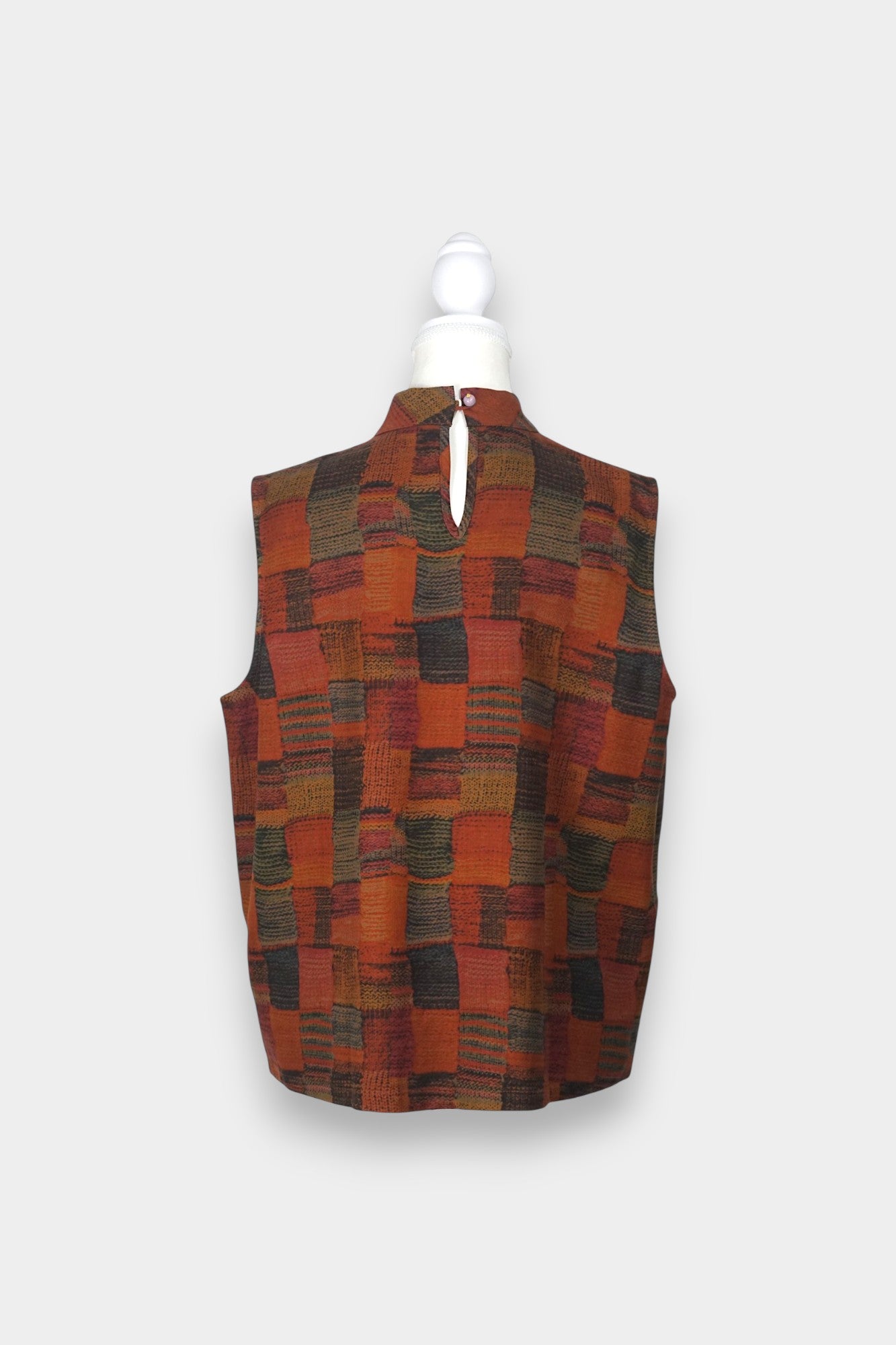 Handcrafted Gambiered Guangdong Gauze Silk Sleeveless Top | 100% Mulberry Silk