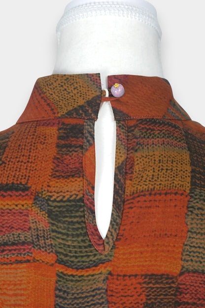 Handcrafted Gambiered Guangdong Gauze Silk Sleeveless Top | 100% Mulberry Silk