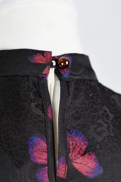 Gambiered Guangdong Gauze Silk Butterfly Print Sleeveless Blouse