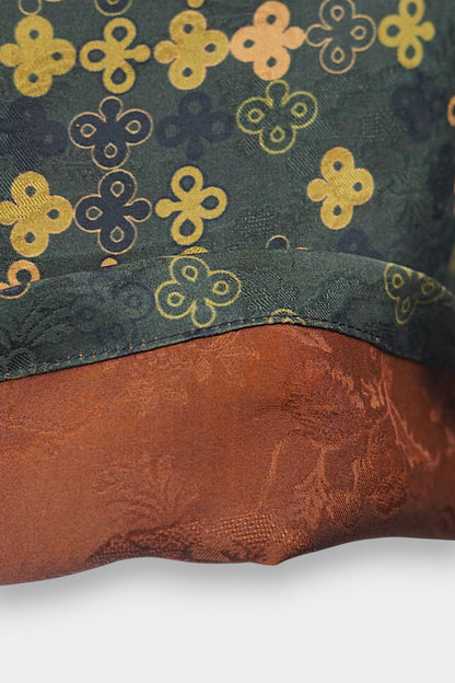 Gambiered Guangdong Gauze Silk Sleeveless Top | Geometric Jacquard