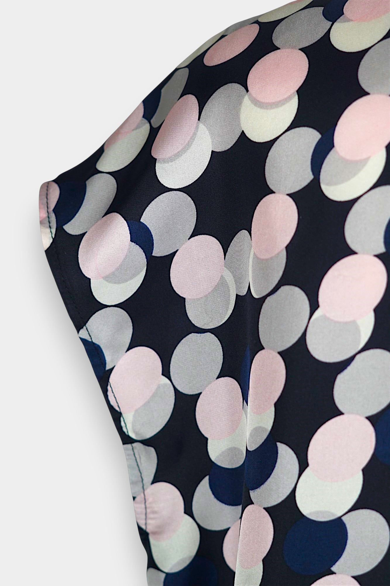 Handcrafted Mulberry Silk Sleeveless Blouse | Multi-Colour Polka Dot