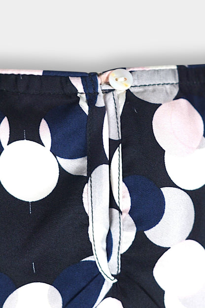 Handcrafted Mulberry Silk Sleeveless Blouse | Multi-Colour Polka Dot