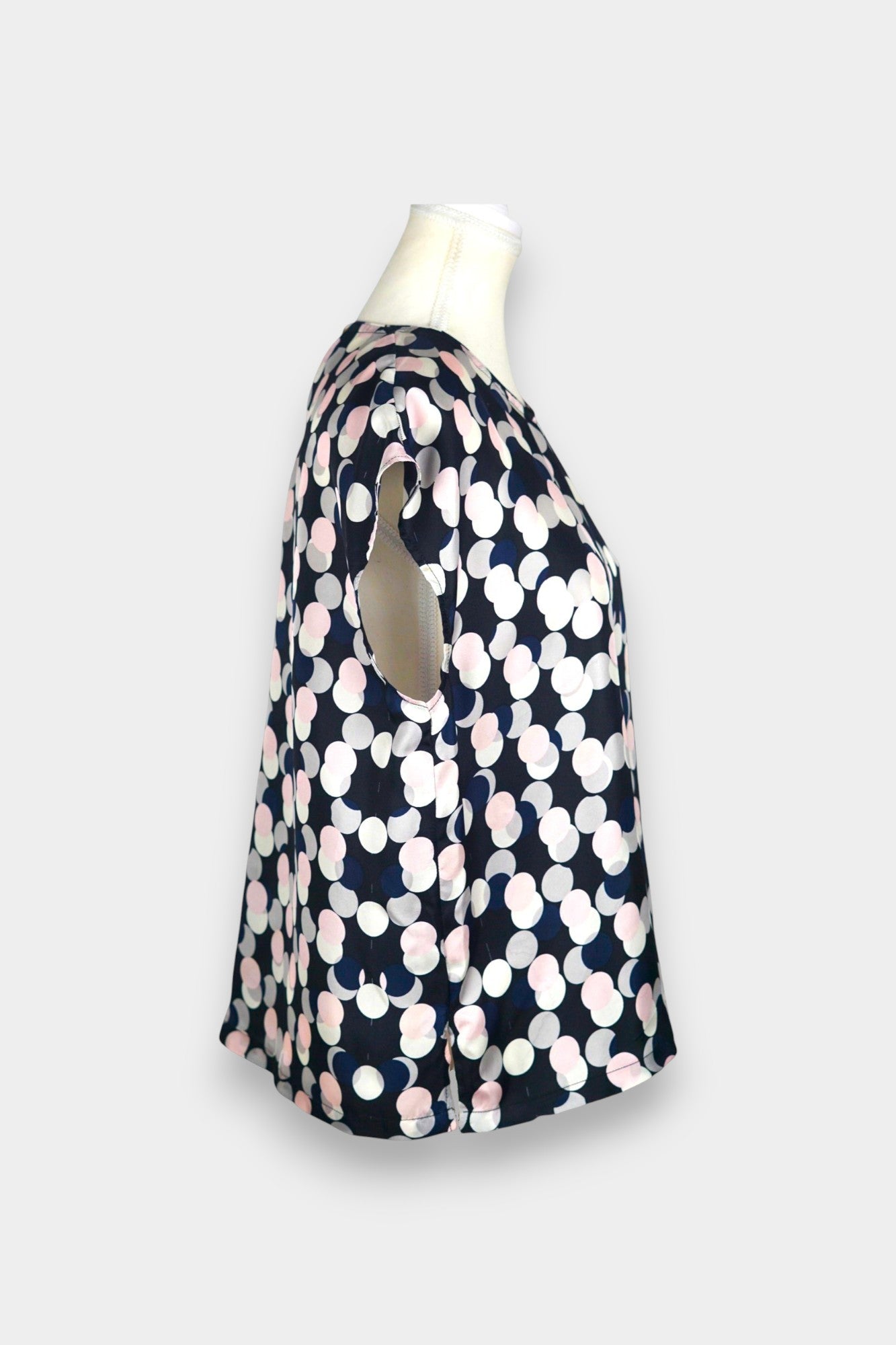 Handcrafted Mulberry Silk Sleeveless Blouse | Multi-Colour Polka Dot