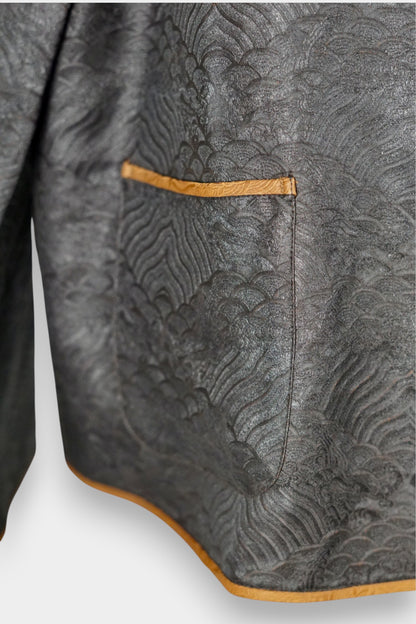 Gambiered Guangdong Gauze Silk Reversible Jacket