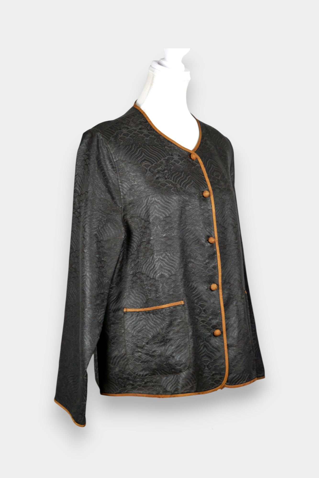 Reversible Gambiered Guangdong Gauze Silk Jacket | Two Looks in One