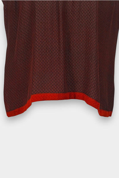 Handmade Gambiered Guangdong Gauze Silk Sleeveless Top | Burgundy