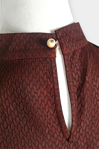 Handmade Gambiered Guangdong Gauze Silk Sleeveless Top | Burgundy