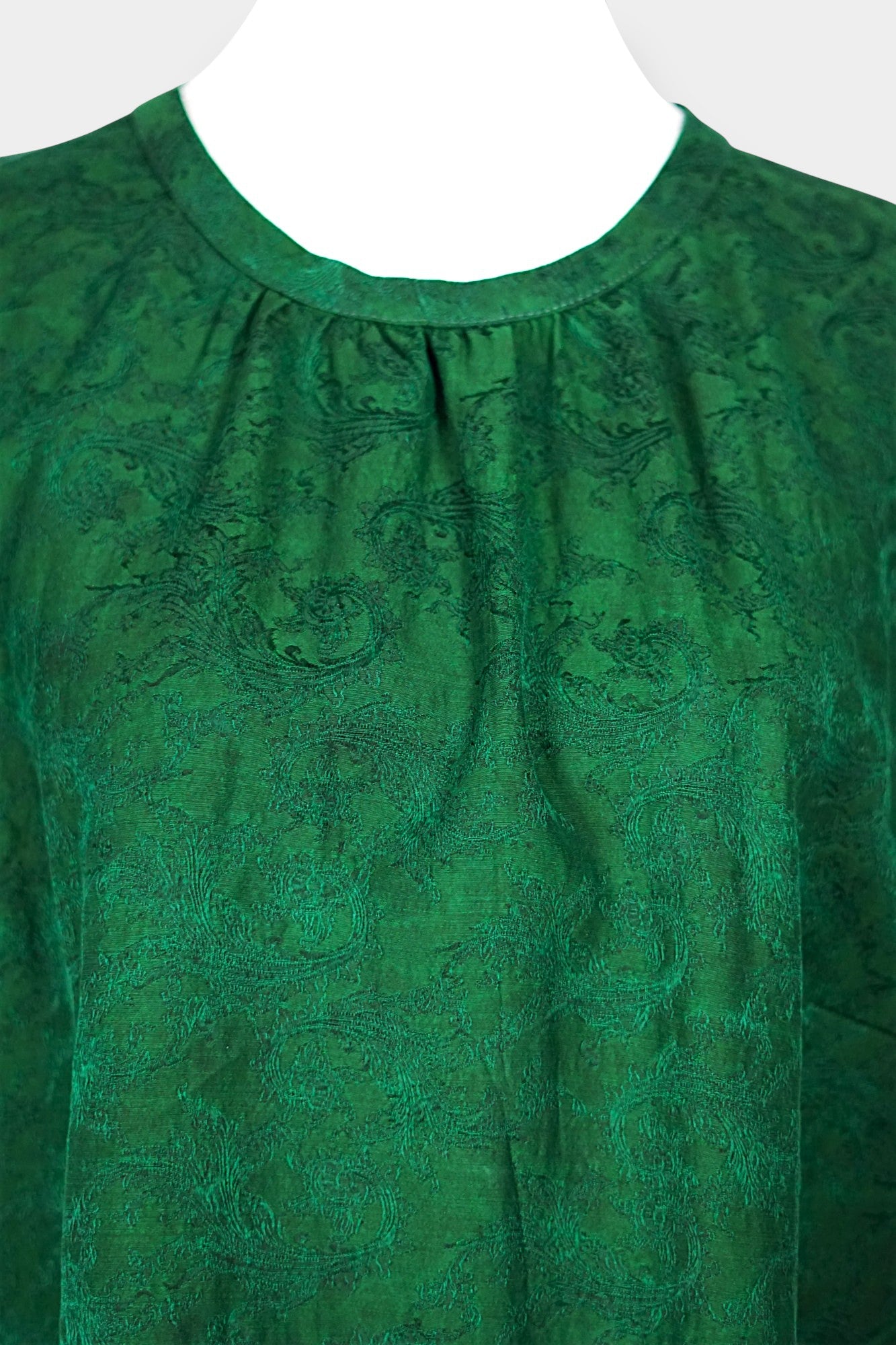 Handmade Jacquard Gambiered Guangdong Gauze Silk Blouse