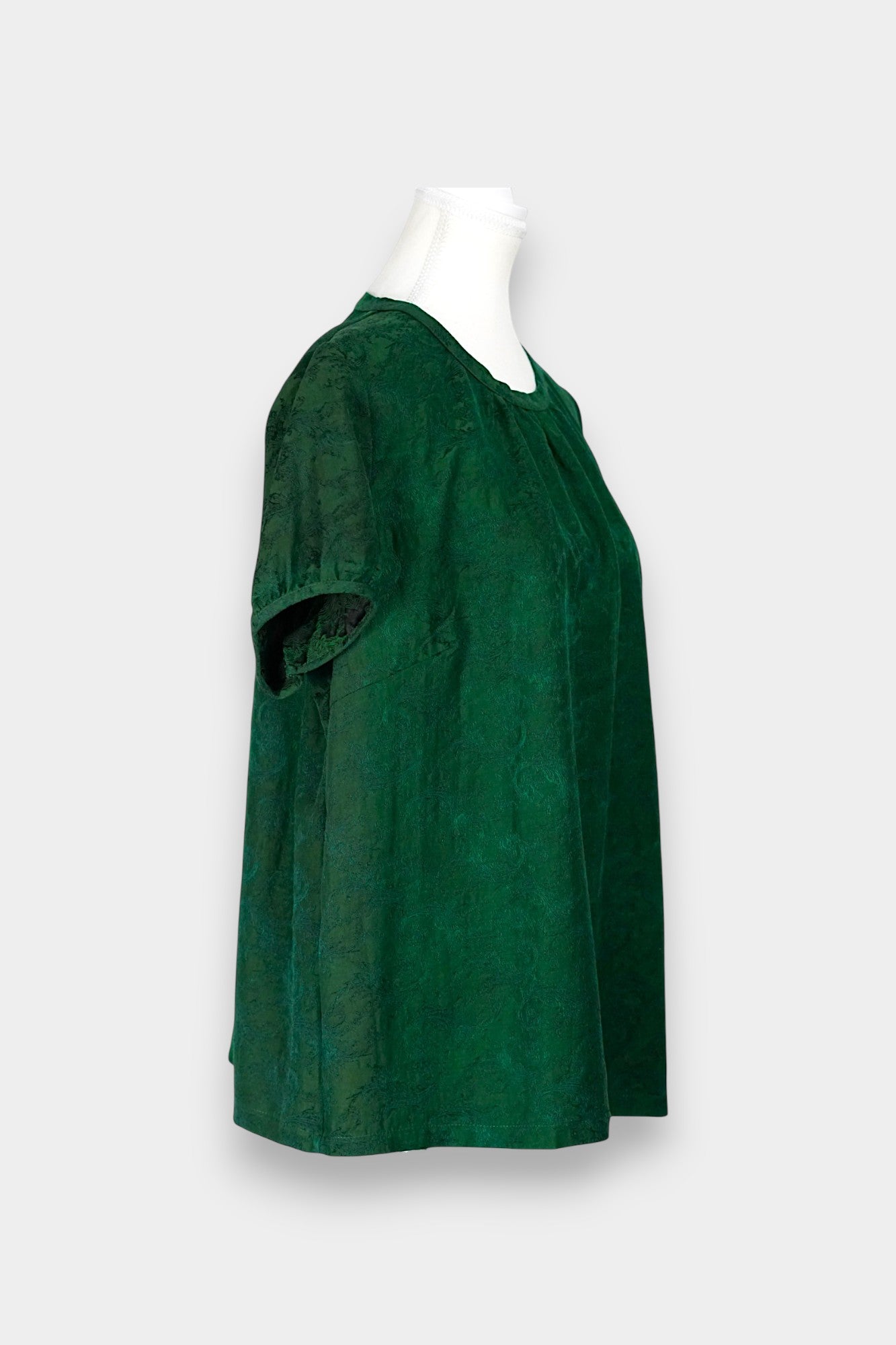 Handmade Jacquard Gambiered Guangdong Gauze Silk Blouse