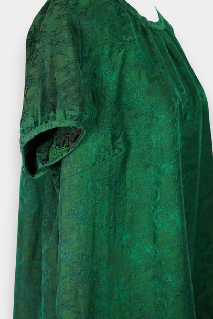 Handmade Jacquard Gambiered Guangdong Gauze Silk Blouse