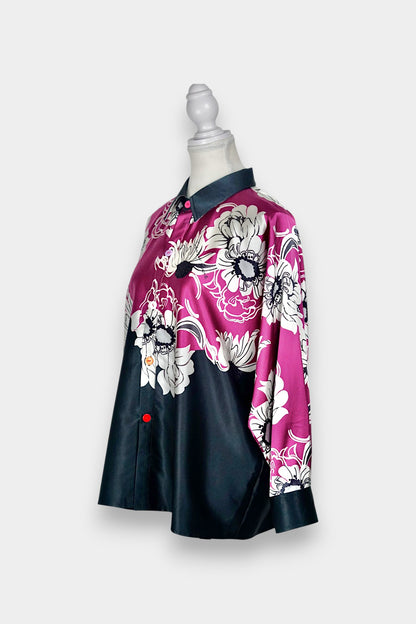 Handmade Mulberry Silk Shirt | Floral Print