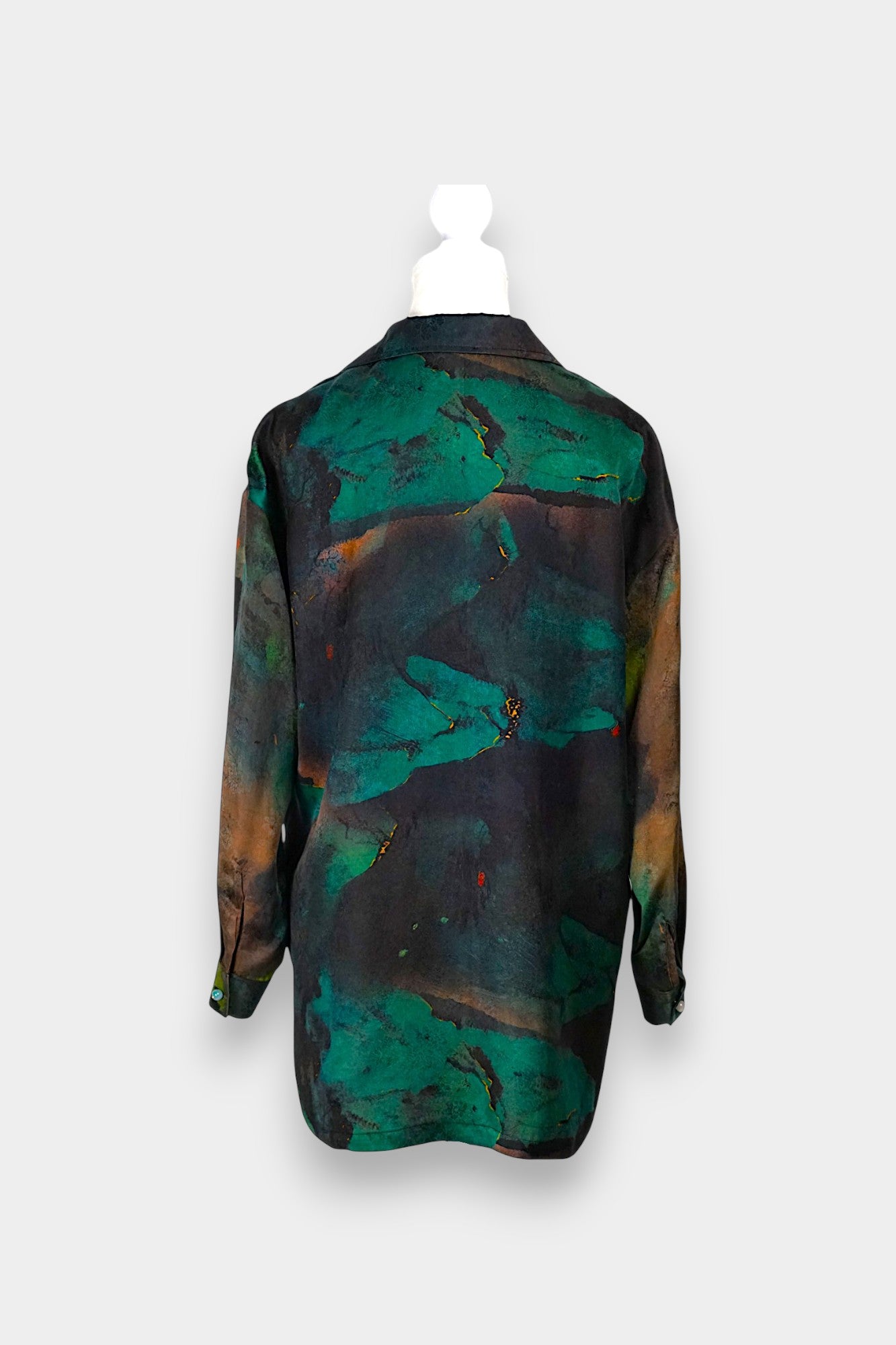 Handmade Gambiered Guangdong Gauze Silk Top | Abstract Print